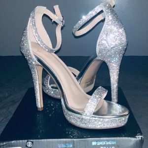 GLITTER RHINESTONE PLATFORM STILETTO HEELS